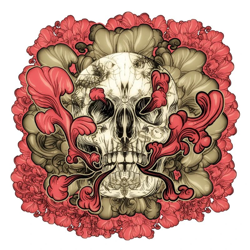 Fleur de crâne tatoué