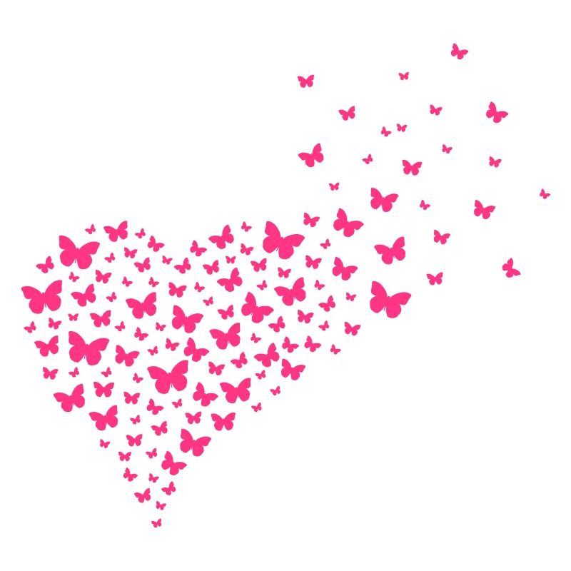 Coeur fait de papillons - couleur variable