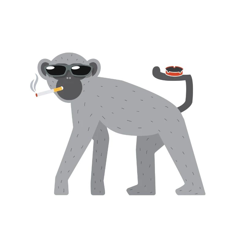 t-shirt smoking monkey cigarette