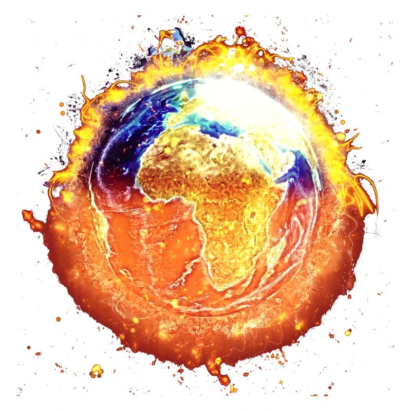 World globe burning