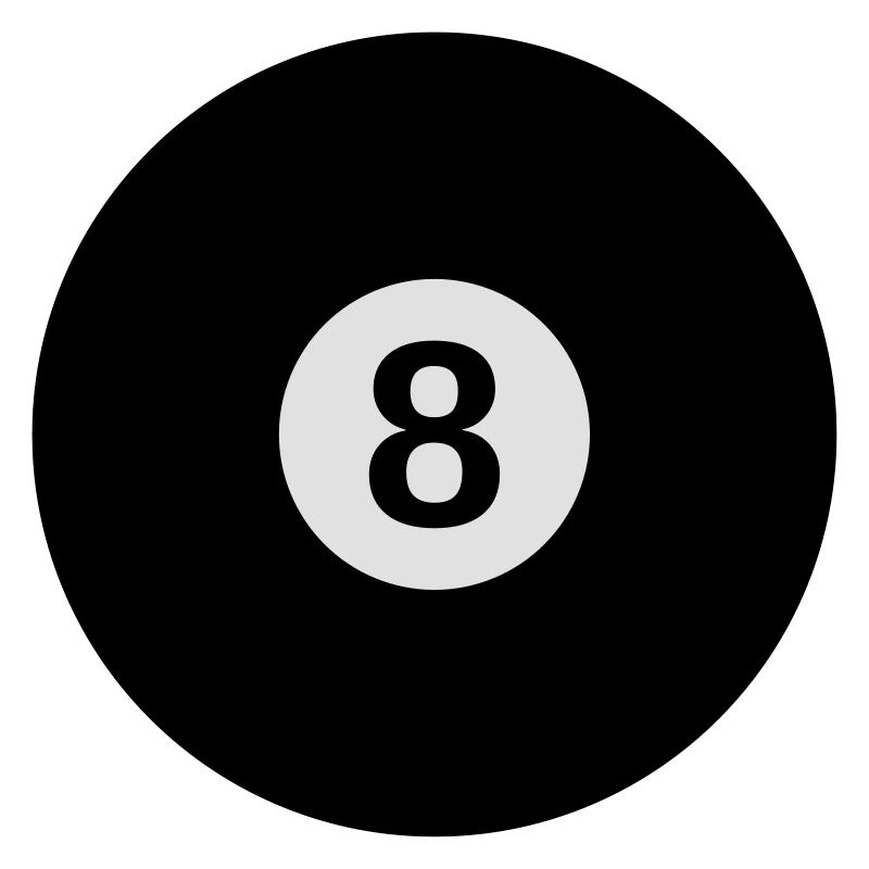 boule de billard noire avec le numéro 8