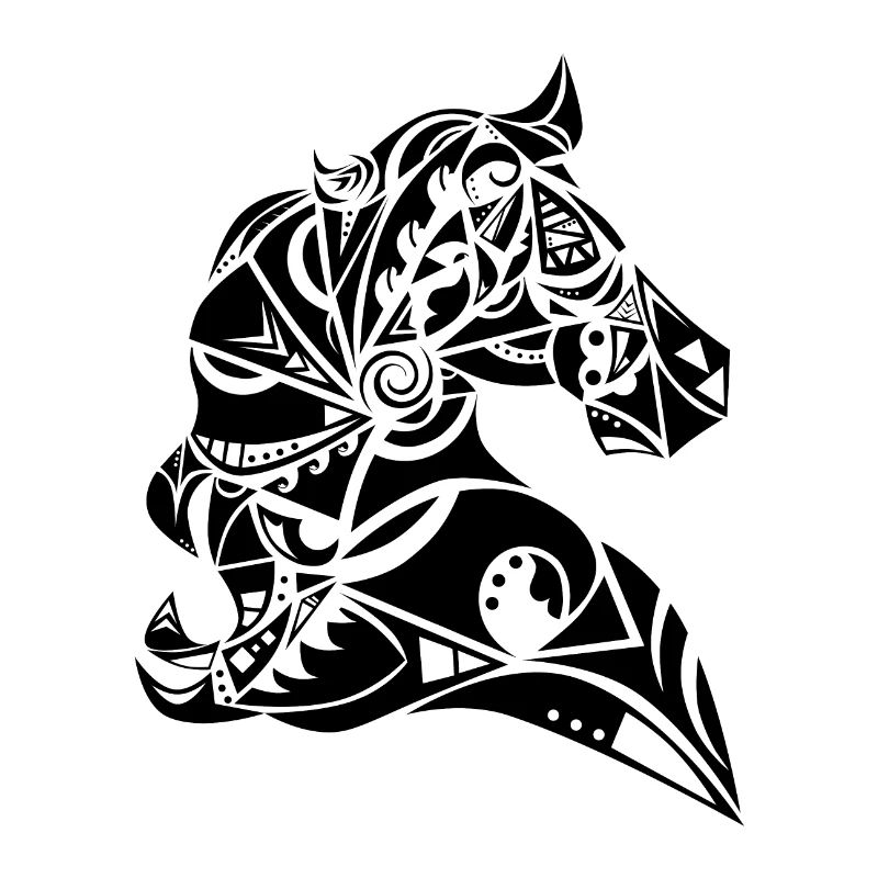 Maori Pferd Schwarz