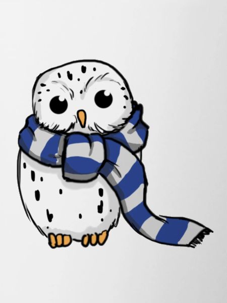 Schneeeule Blau-Weiß