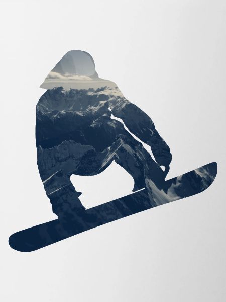 Snowboarder double exposition