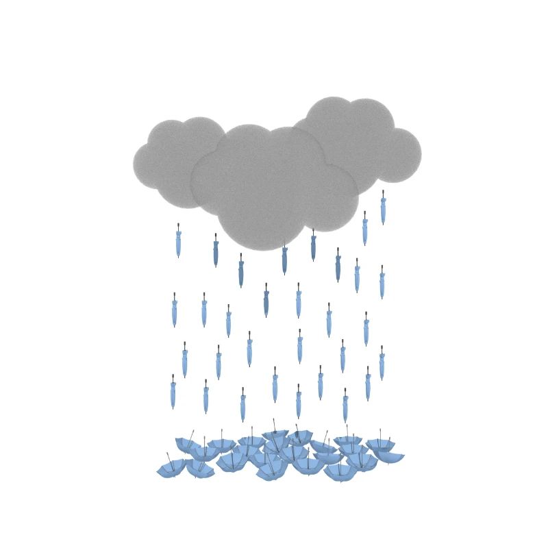 Nuages et parapluies