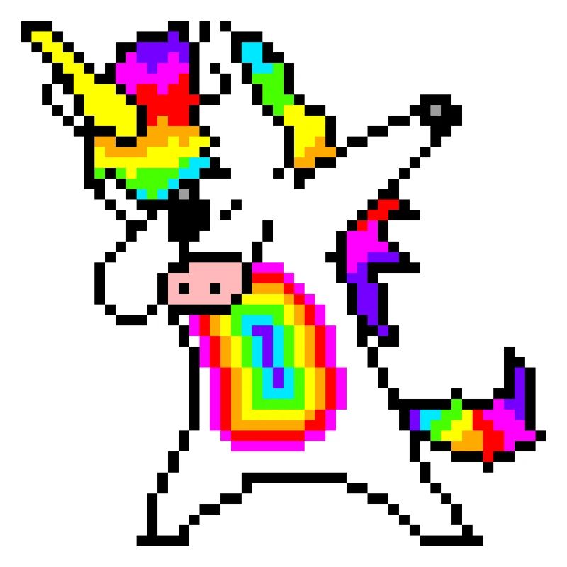 Rainbow unicorn pixelart