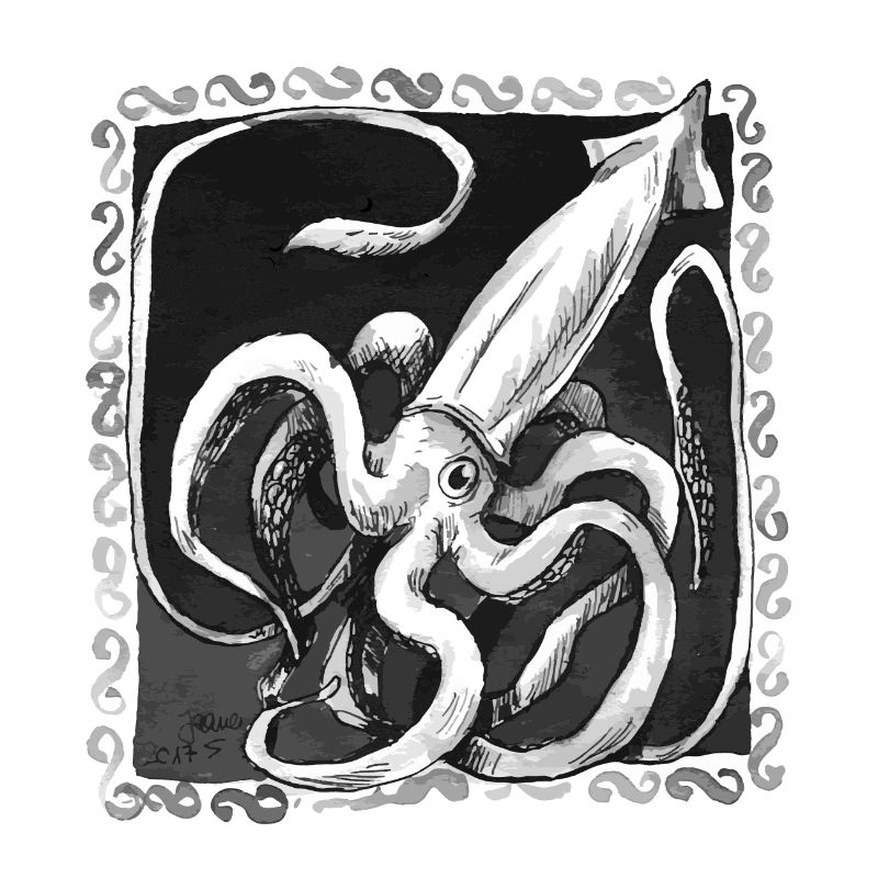 Squid Giant Octopus Gift Inktober Funny
