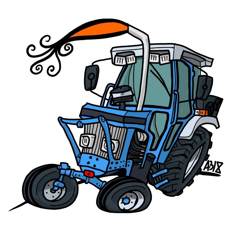 0764 blauer Traktor