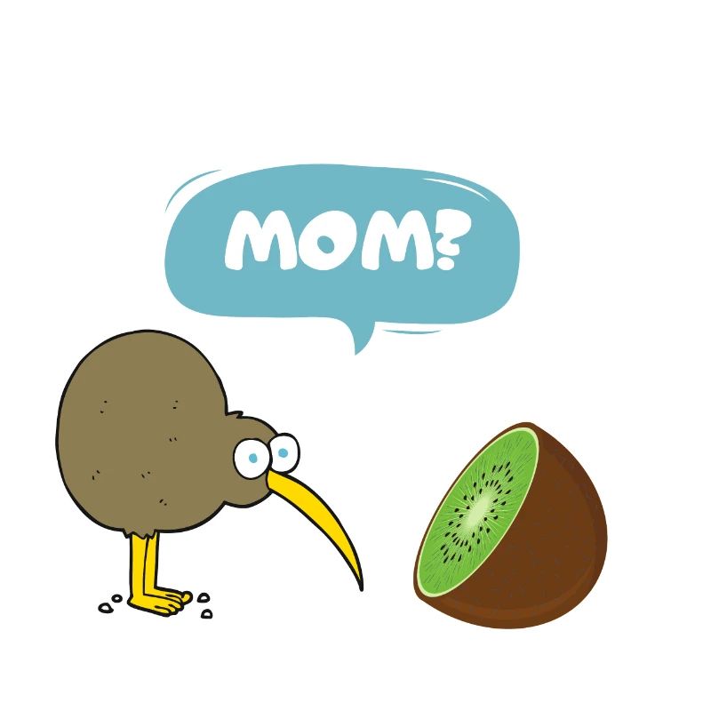 Kiwi Vogel sieht seine Mutter... Kiwi