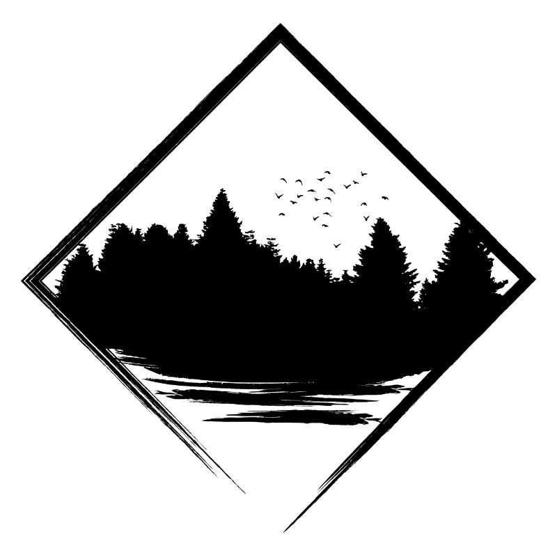 Nature silhouette rhombus
