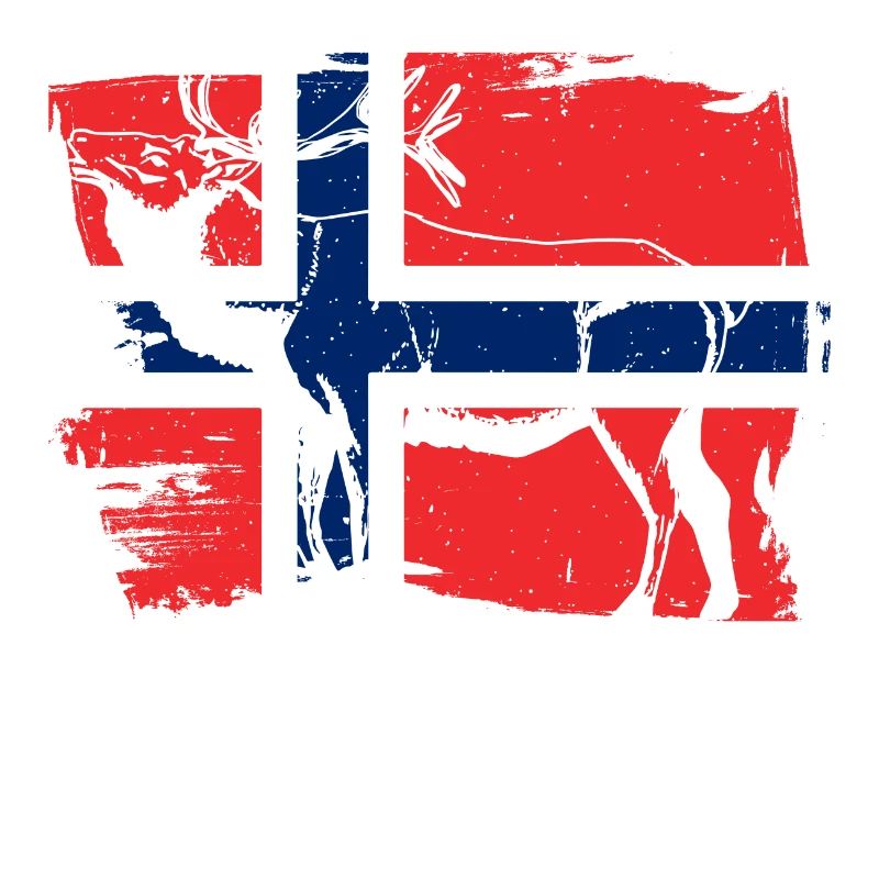 Norwegen Flagge Geweih Hirsch Elch Geschenk