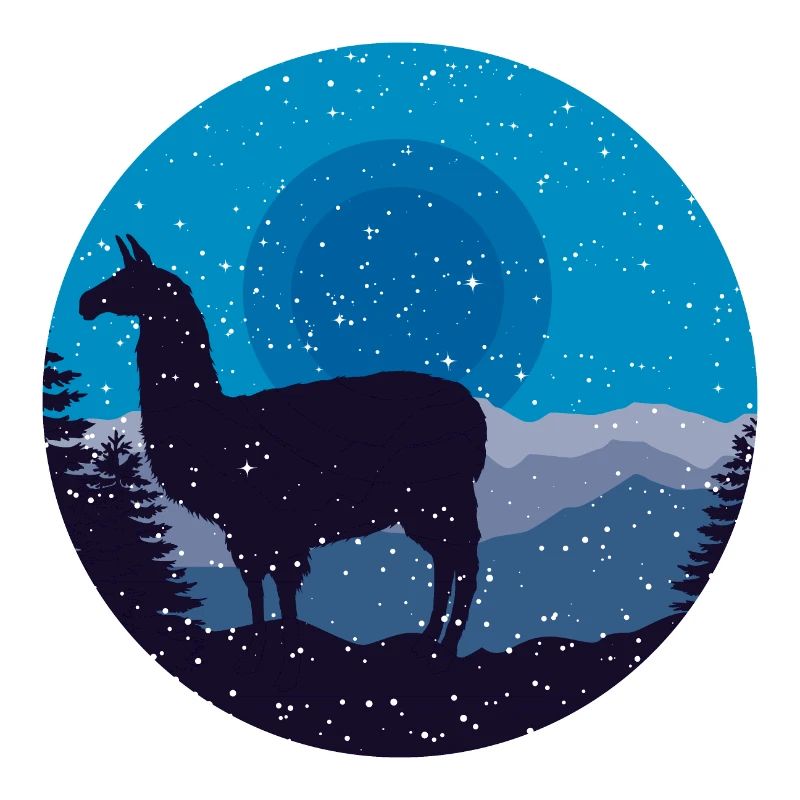 Llama in the moonlight