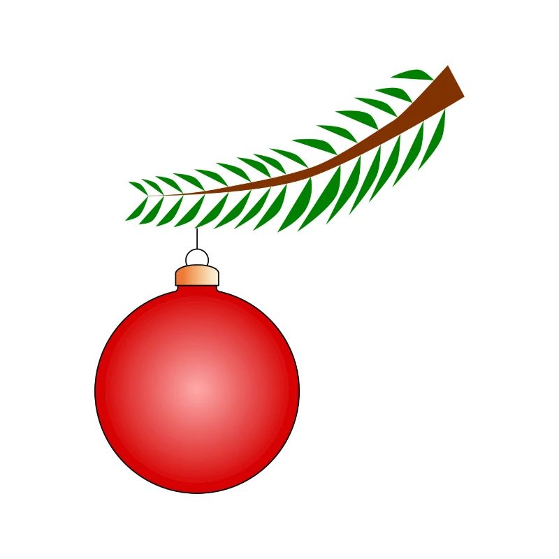 Boule de Noël sur la branche - Rouge