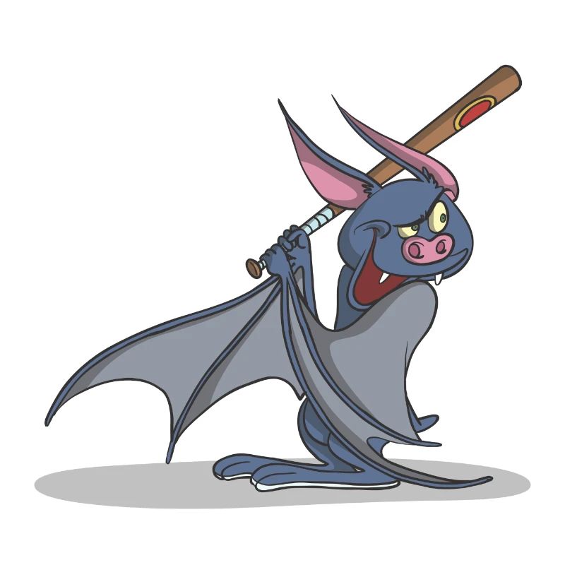 Fledermaus mit Baseball Schläger