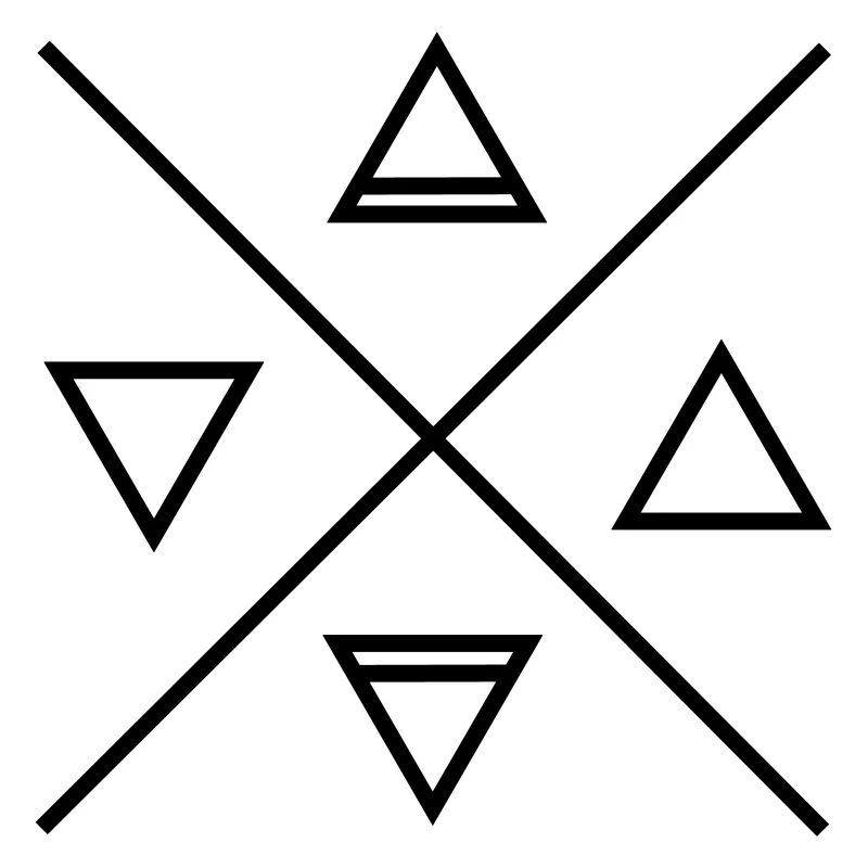 Die klassischen 4 Elemente, Alchemie Dreiecke, Feu