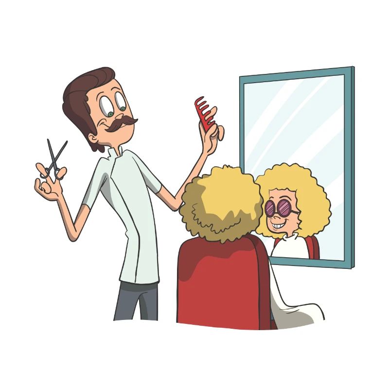 Coiffeur coupe, peignage, pose