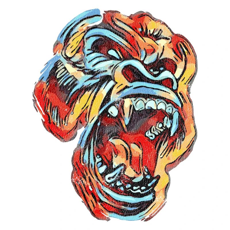 Colorful Silverback Gorilla