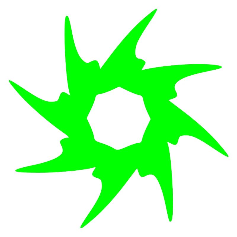 Circle with spines. Round in green