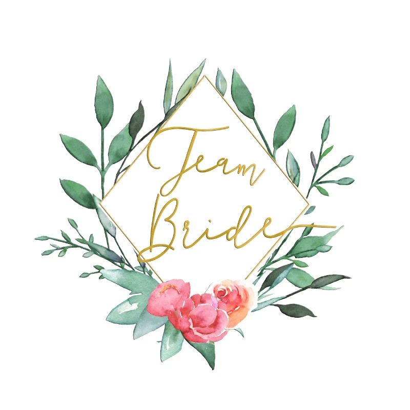 Team Bride 2 Flowers Hexagon