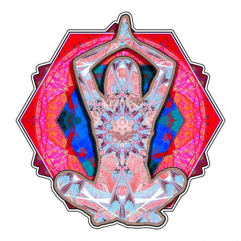 Yoga Patterns Red And Blue