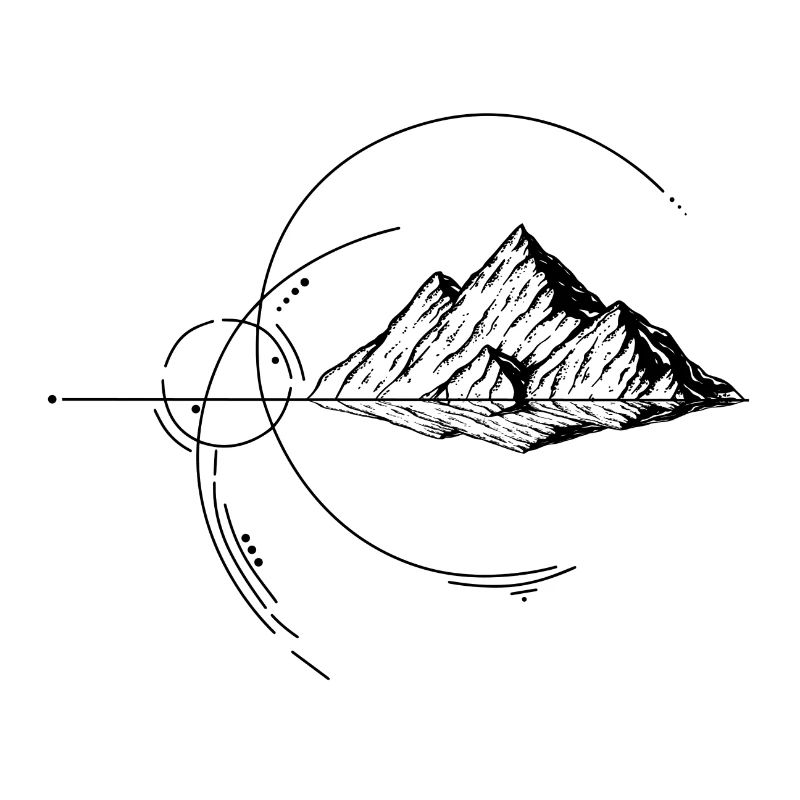 Mountains are reflected - geometric style