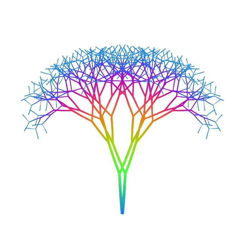 Tree with rainbow spectrum