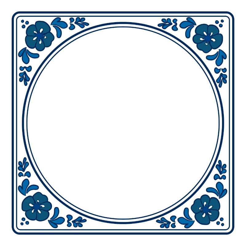 Leere Fliese: Delft Blue - Own Text Wisdom