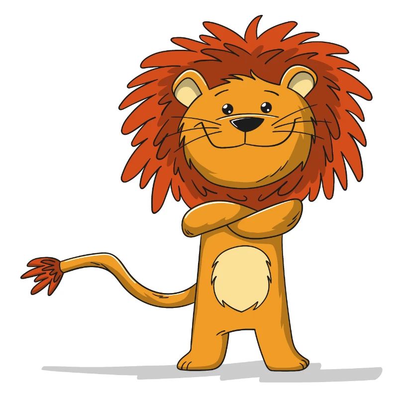 Doux Dessin animé Lion