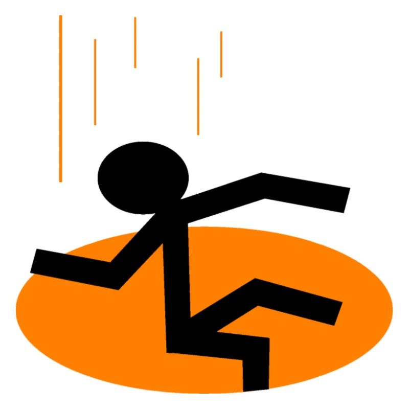 Stickman tombe dans le trou