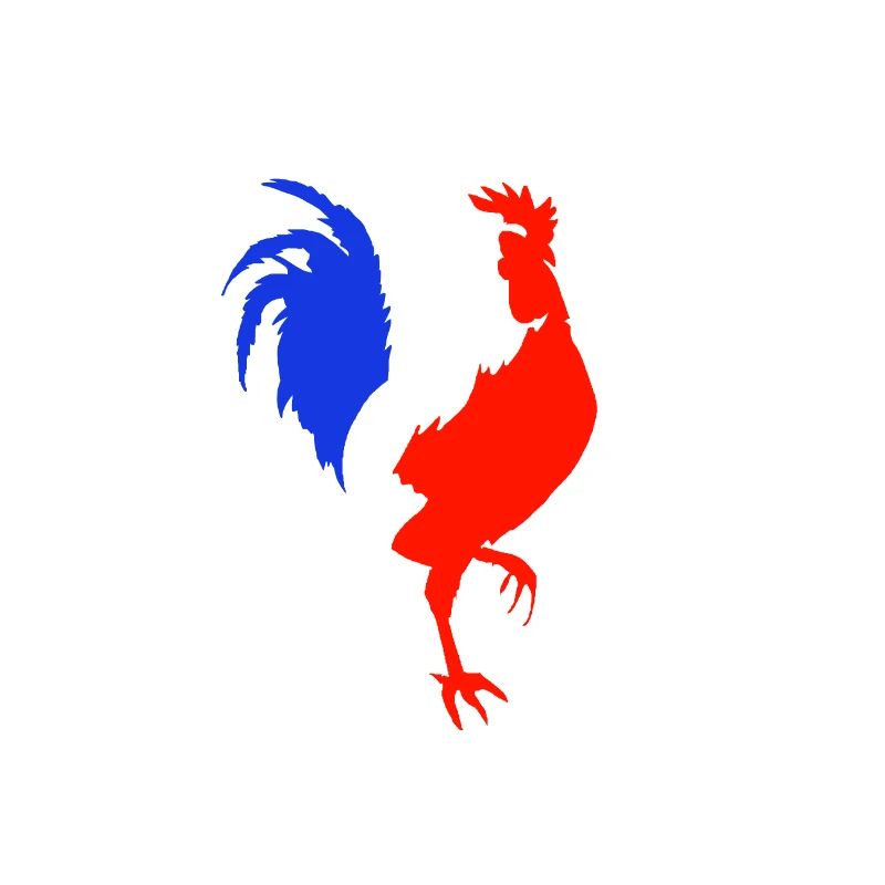 rooster blue white red