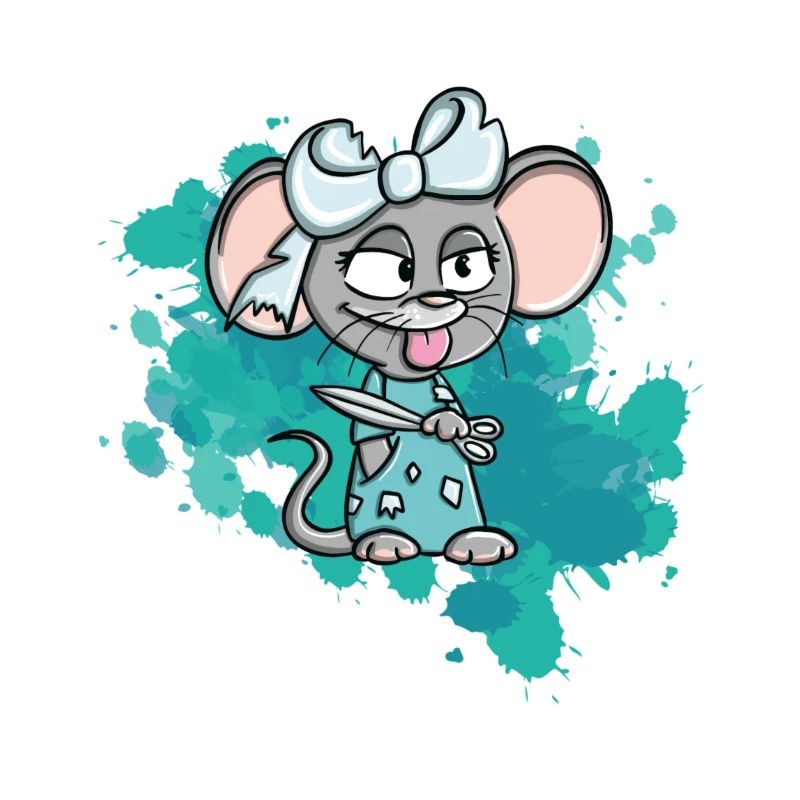 watercolor susi style mouse Naughty wild Statement love