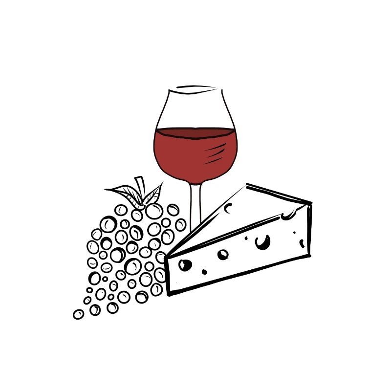 Cheese grape wine