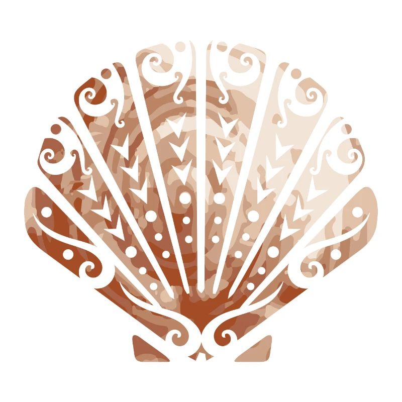Maori shell scallops Polynesian tattoo