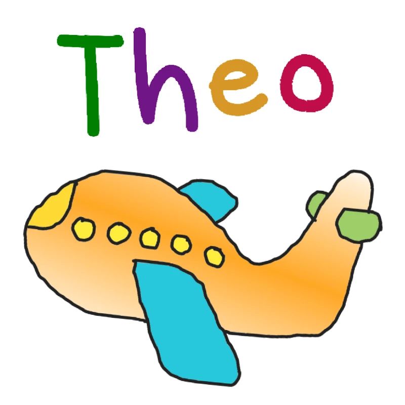 Theo first name aviator boy airplane name gift