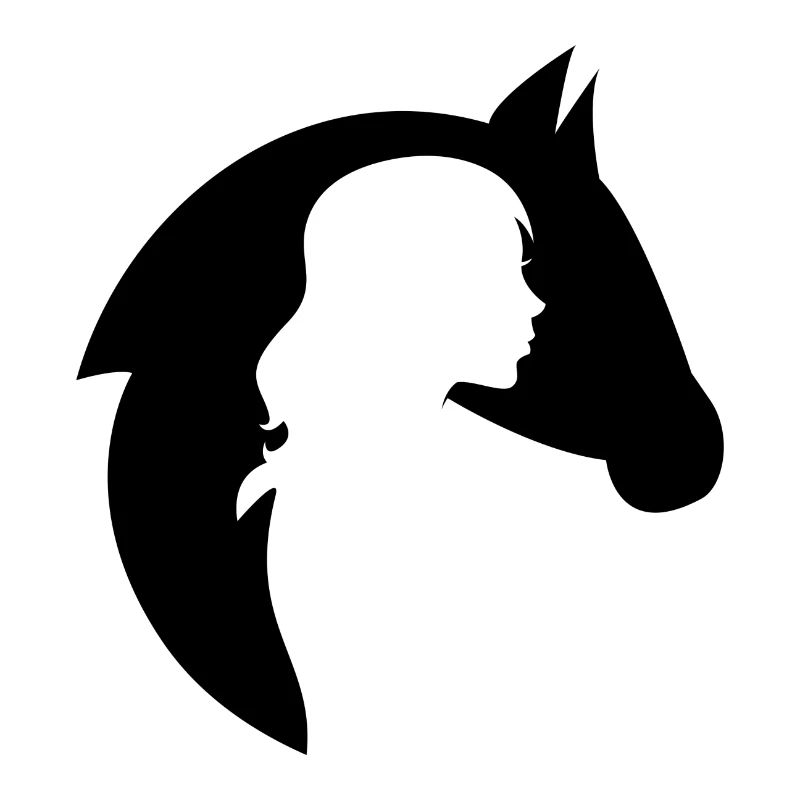 Pferd Geschenk Reiten Mädchen Silhouette