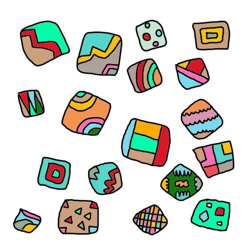 Multicolored dice
