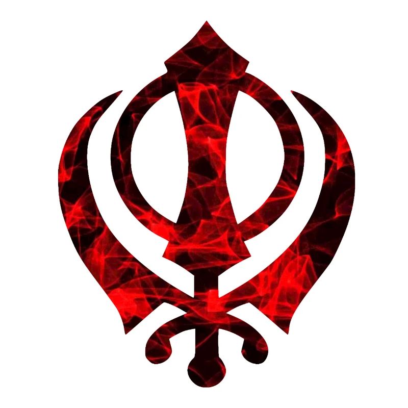 Rote Khanda, Khanda-Symbol, Sikh Khanda, Sikh Khan