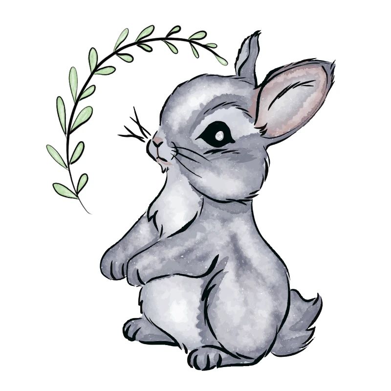 Bébé lapin Illustration aquarelle