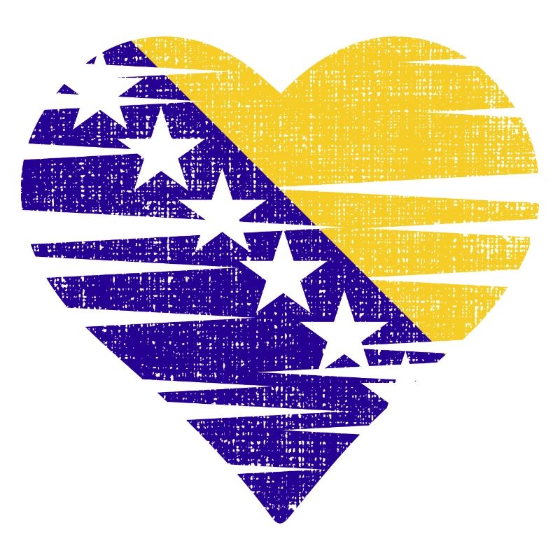 Bosnian flag heart by the Manzanita's