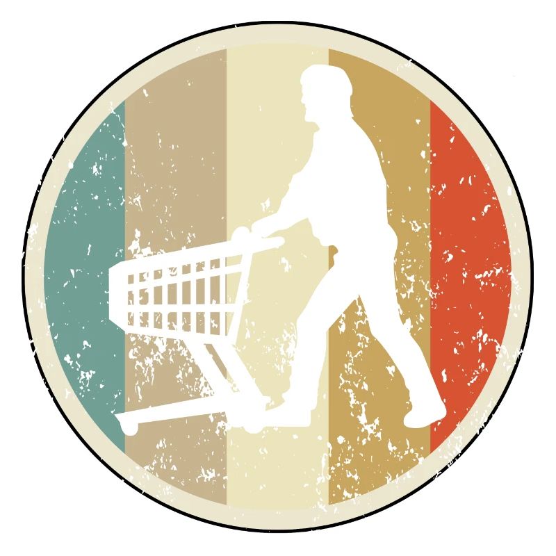 Mann mit Einkaufswagen Supermarkt