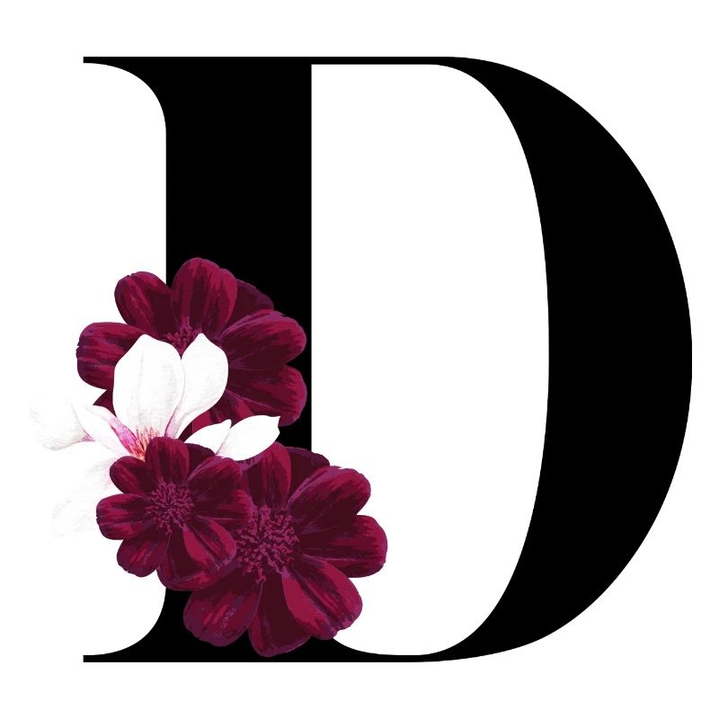 lettre D fleuris