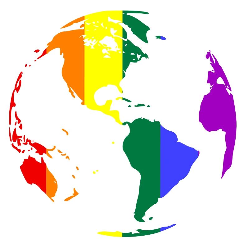 Lgbt Rainbow World Map, Earth
