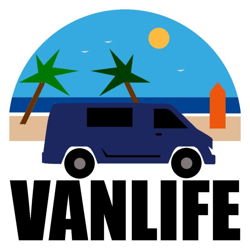 VAN LIFE - La plage - Van bleu