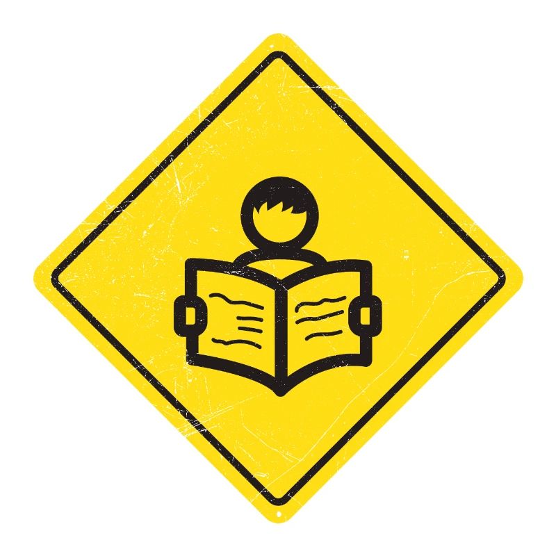 Verkehrszeichen Buch Leser Warnschild Geschenkidee