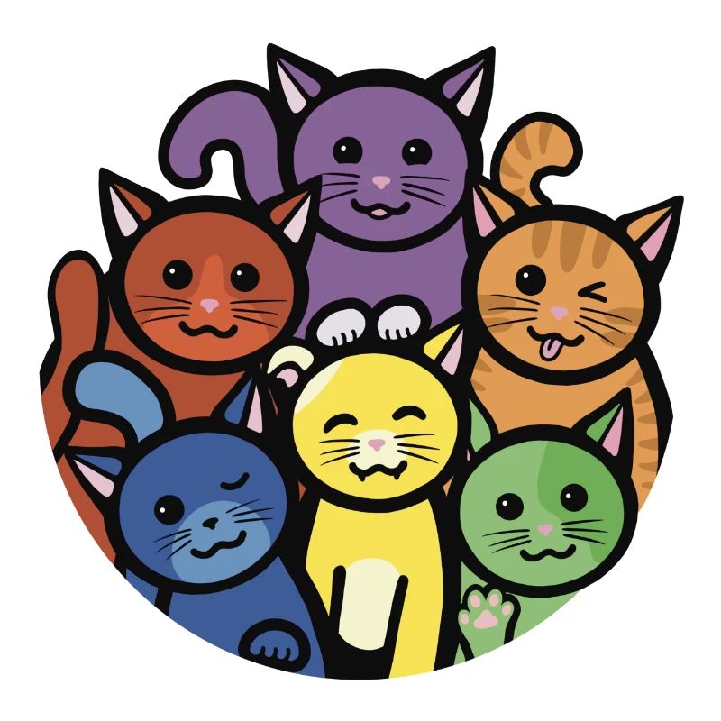Rainbow Cats Rond