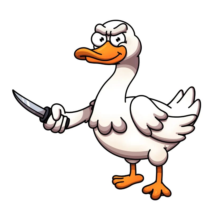 Goose With Knife