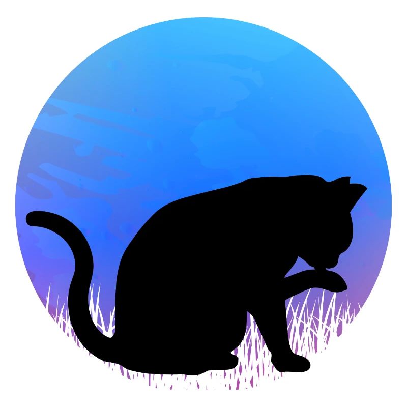 Chat mignon, chat noir comme silhouette