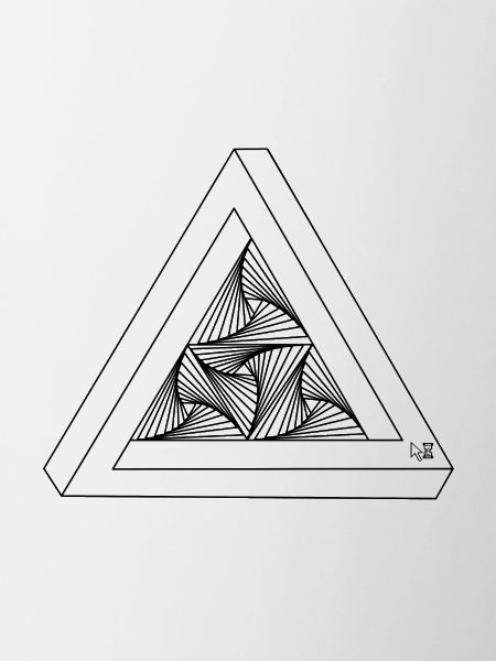 White Penrose Triangle | Cursor