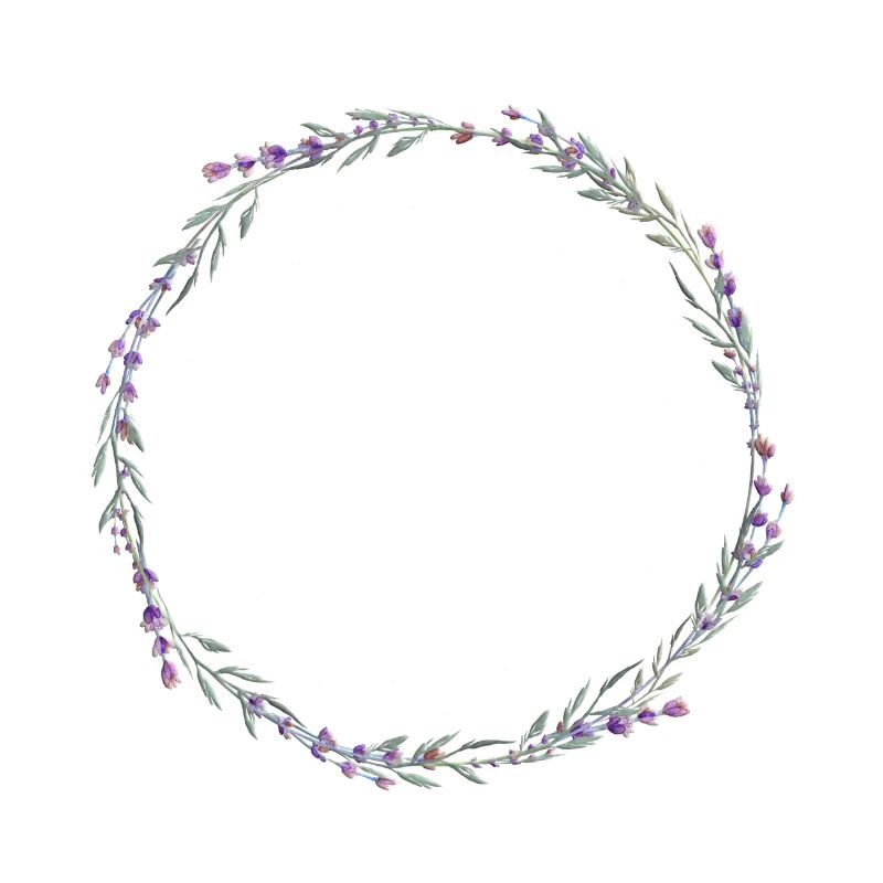 Lavender flower wreath customizable