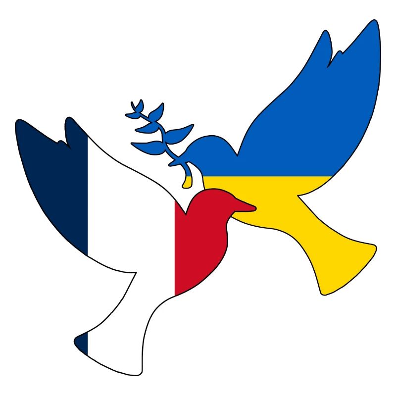 Ukraine Frankreich Friedenstaube Unterstützung